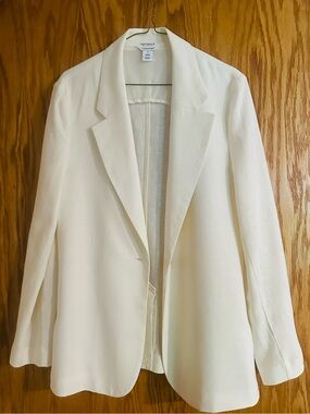 NWT Calvin Klein Women's Cream Blazer Jacket - Classic Open Front